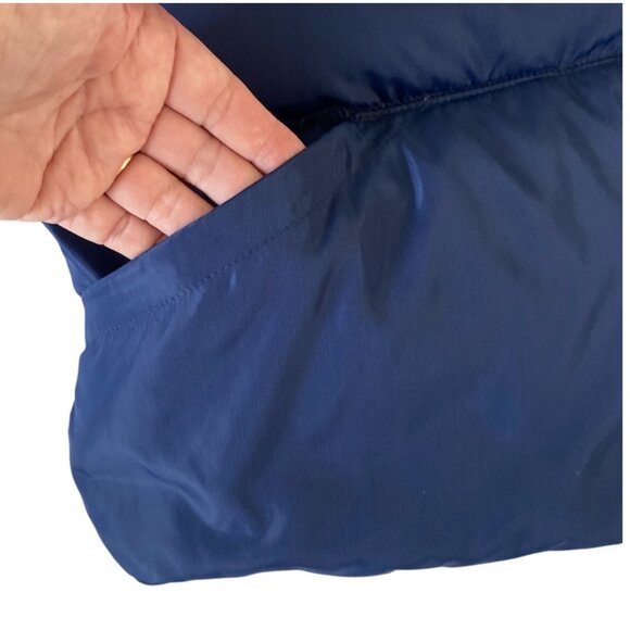 Lands’ End Goose Down Unisex Puffer Vest Large Navy - Picture 2 of 4